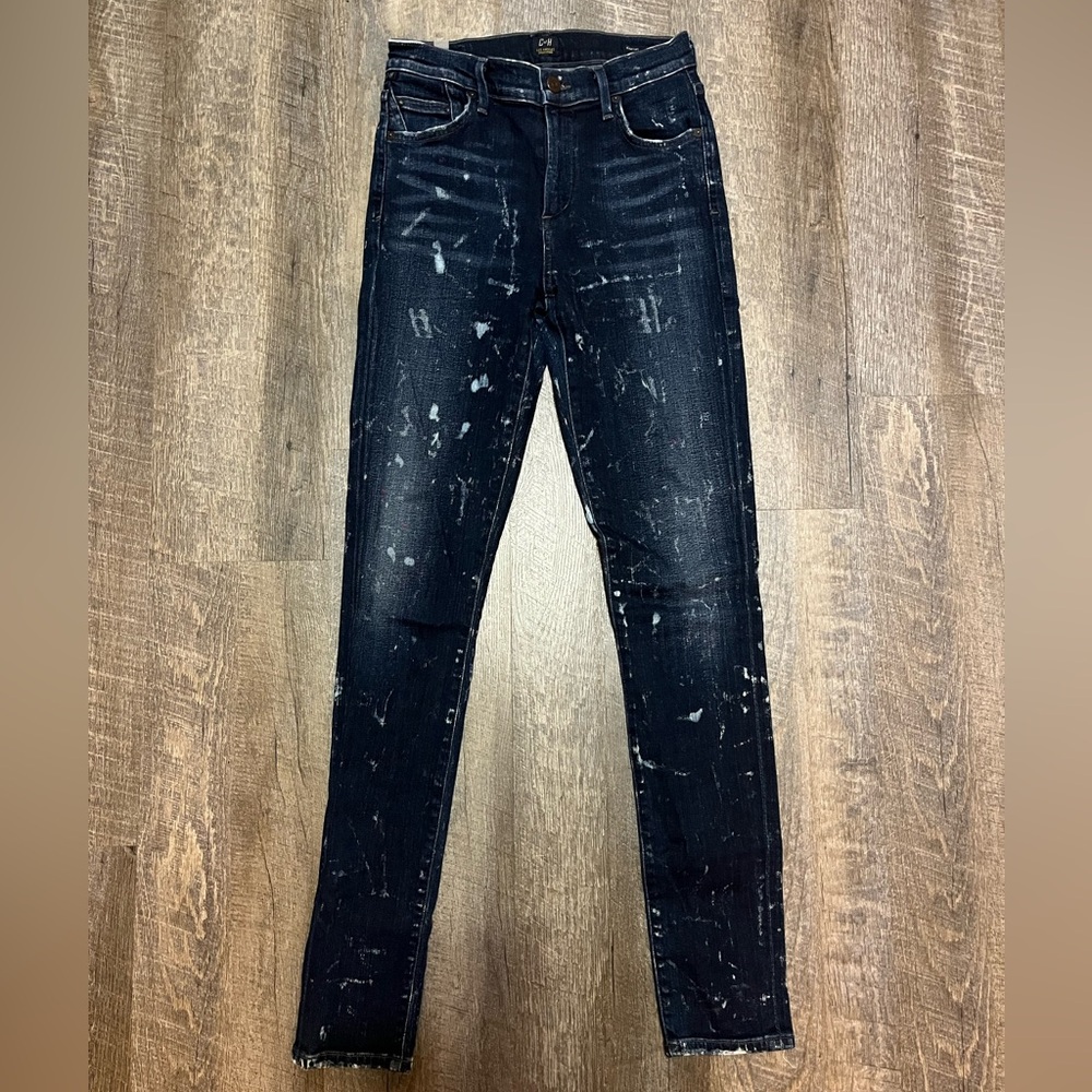 Citizens of Humanity Rocket High Rise Skinny Bleach Splatter Jeans 26